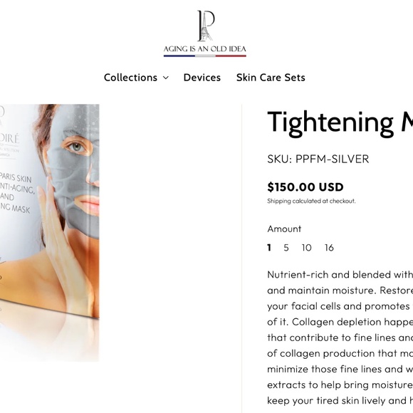 Predire Paris Luxury Skin Tightening Mask Set of 8 NWT/UNOPENED - Picture 4 of 4